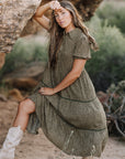 Olive Green Nursing and Maternity Dress