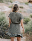 Cammy Short Sleeve Dress in Olive