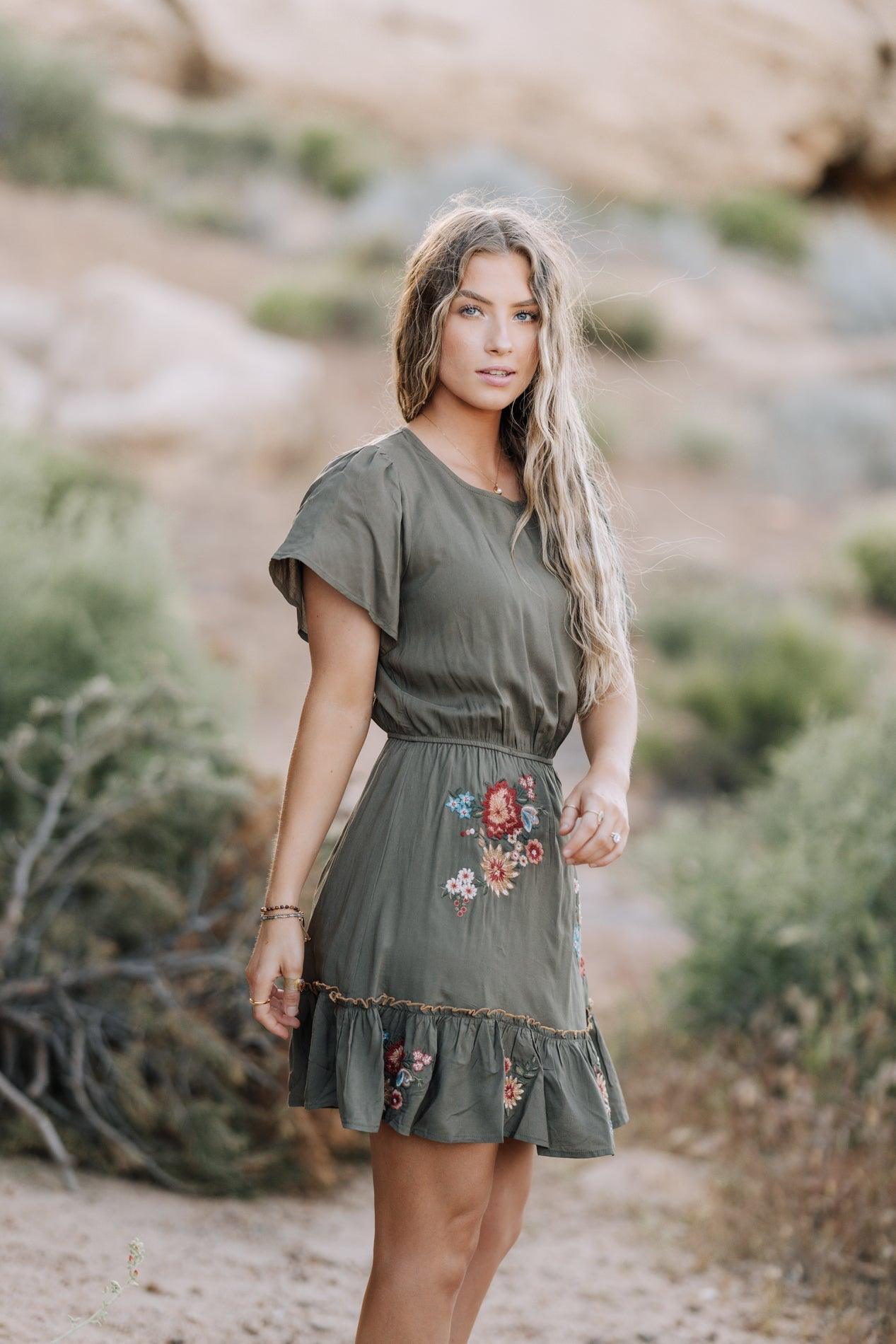 Boho modest dress best sale