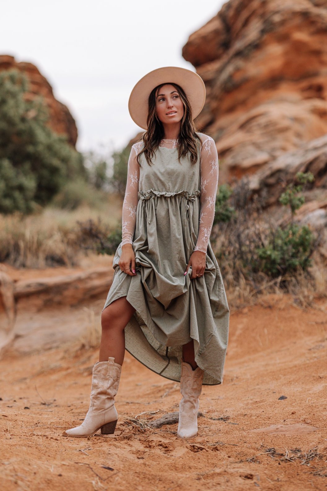 Green Overall Dress