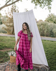 magenta maternity dress maxi