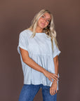 Betsy Peplum Top in Sage