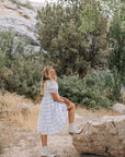 Blue and White Plaid Dress