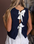 Stevie Sweater Vest Top in Navy