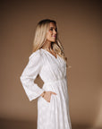 White Long Sleeved Maxi Dress