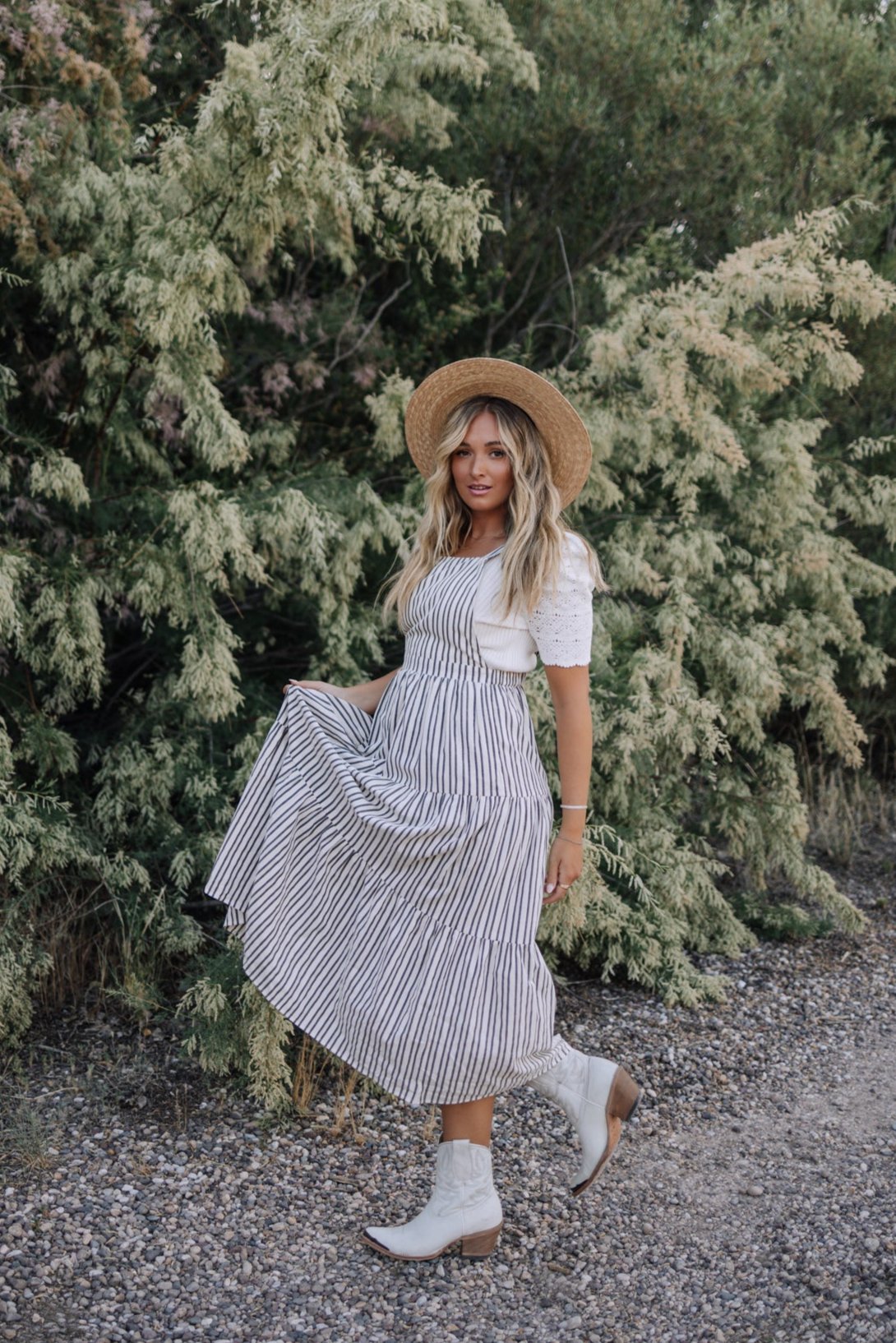 Striped Overall Dress