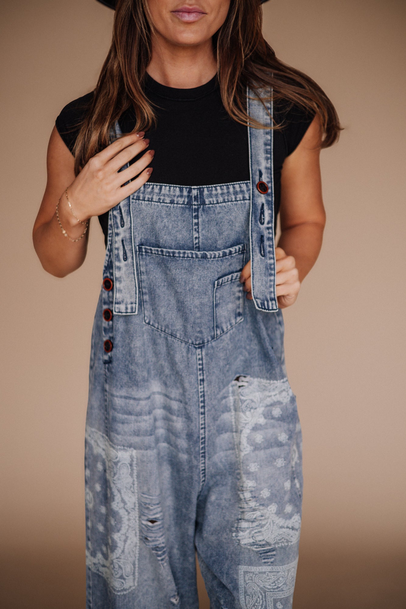 Denim overalls women's clothing