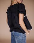 Black Puff Sleeve Top