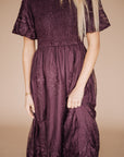 Callie Midi Dress in Plum