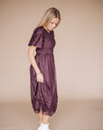 Callie Midi Dress in Plum