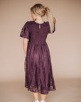 Callie Midi Dress in Plum