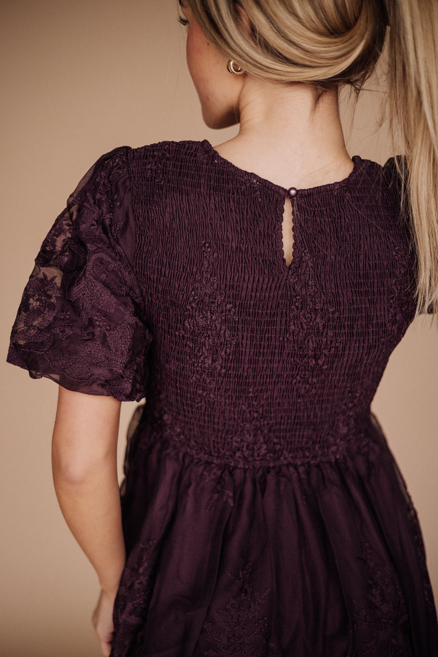 Callie Midi Dress in Plum