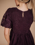 Callie Midi Dress in Plum