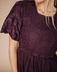 Callie Midi Dress in Plum