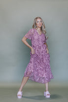 Pink Purple Midi Dress
