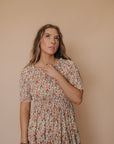 Trish Dress in Taupe Floral