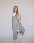 Frankie Denim Overalls in Sage