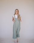 Frankie Denim Overalls in Sage