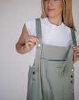 Frankie Denim Overalls in Sage