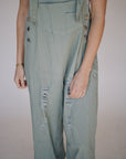 Frankie Denim Overalls in Sage