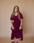 Tayla Dress in Maroon