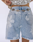 Stacy Printed Denim Shorts