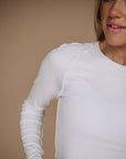 Nova Long Sleeve Top In White - Preorder