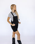 Bowie Black Denim Shortalls