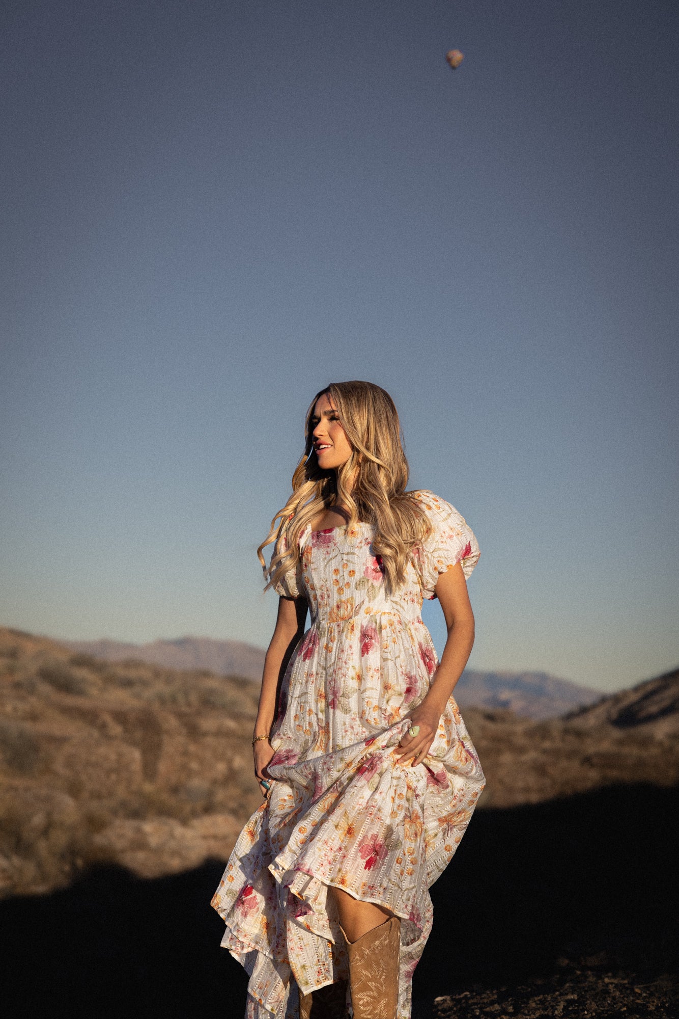 Greta Maxi Dress in Floral White - Coming Soon