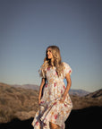 Greta Maxi Dress in Floral White - Coming Soon