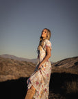 Greta Maxi Dress in Floral White - Coming Soon