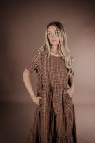 Brown Gingham Dress