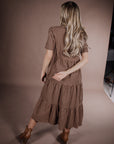 Taryn Gingham Dress in Brown