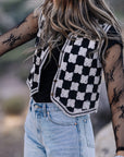 Cotton Crochet Checkered Vest