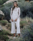 Frankie Denim Overalls in Cream - Coming Soon