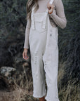 Frankie Denim Overalls in Cream - Coming Soon