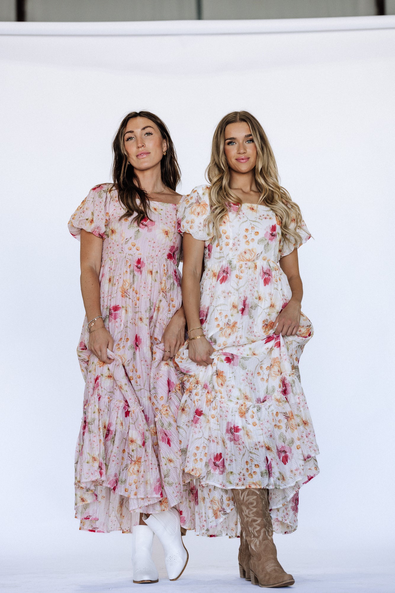 Greta Maxi Dress in Floral White - Coming Soon