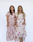 Greta Maxi Dress in Floral White - Coming Soon