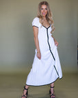 Wesley Pleated White Sweater Dress