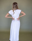 Wesley Pleated White Sweater Dress