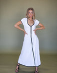 Wesley Pleated White Sweater Dress