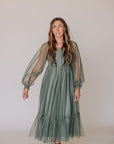 Olive Green Midi Maxi Event Dress