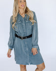 Savanna Cotton Dress in Denim Blue