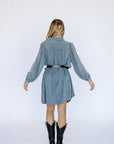 Savanna Cotton Dress in Denim Blue