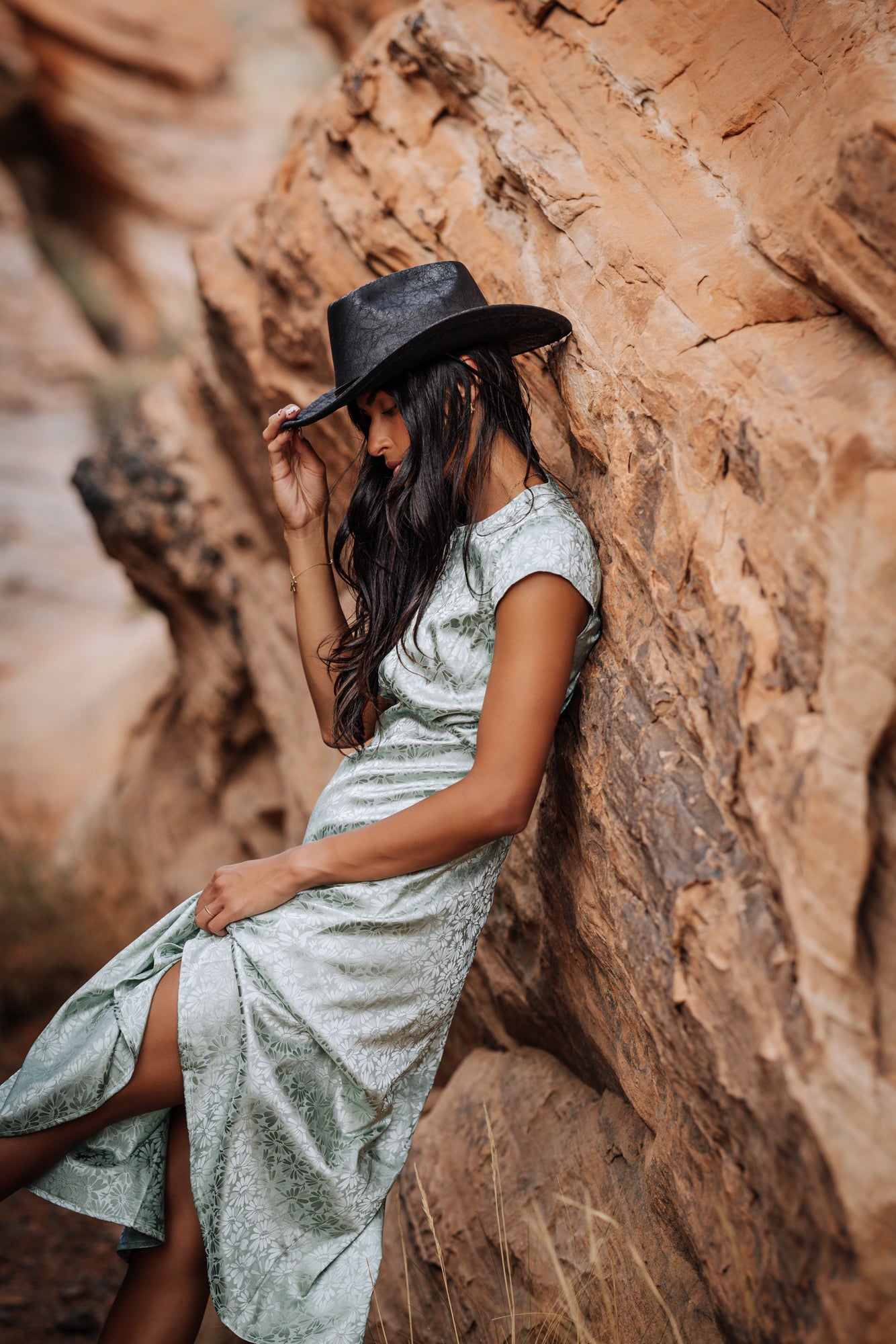 Green Satin Dress