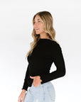 Karli Long Sleeve Top in Black