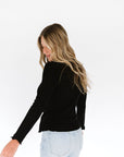 Karli Long Sleeve Top in Black