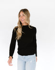 Karli Long Sleeve Top in Black