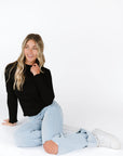 Karli Long Sleeve Top in Black