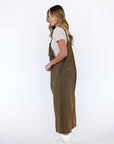 Frankie Twill Overalls in Coffee